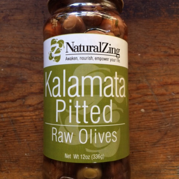 Kalamata Style Olives (Raw, Organic) 12 oz, Pint jar - Natural Zing