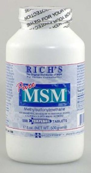 Rich's MSM Organic Sulfur, 500 Torpedo tabs, 1000 mg