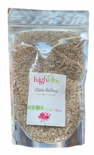 HighVibe- Oats Rolled Raw / Sprouted / Dehydrated / Cracked - Bulk 16 oz