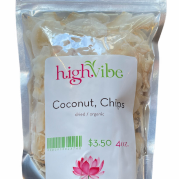 HighVibe- Coconut Chips Flakes Dried / Organic - Bulk 4oz