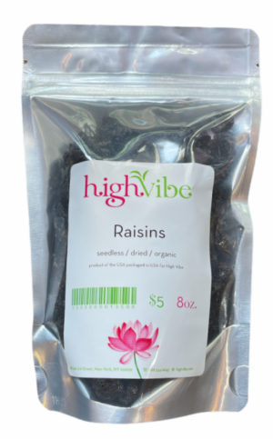HighVibe- Raisins Dried / Organic - Bulk 8oz