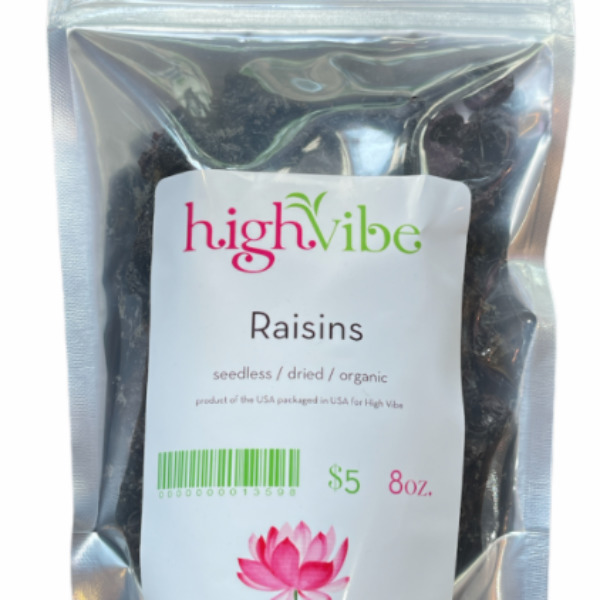 HighVibe- Raisins Dried / Organic - Bulk 8oz