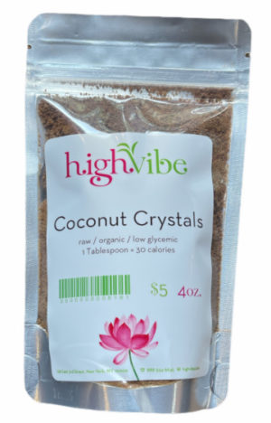 HighVibe- Coconut Crystals raw, organic, low glycemic- Bulk 4oz