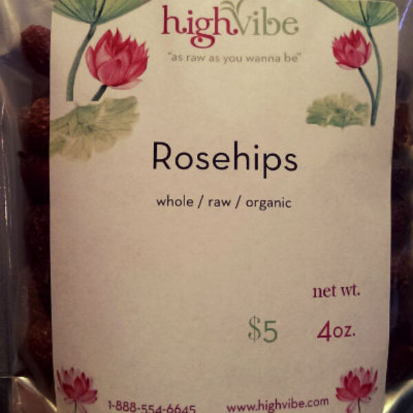 High Vibe Dried Organic Rosehips whole