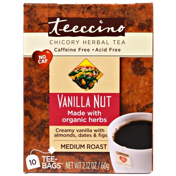 Teeccino Herbal Coffee Vanilla Nut 10 Tee / Tea Bags