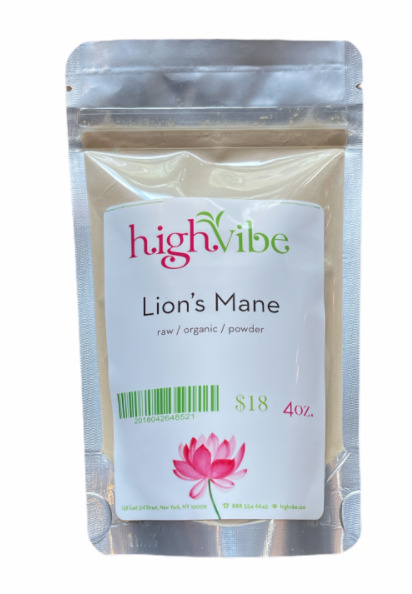 High Vibe Organic Lion's Mane Mushroom Powder for sale at High Vibe NYC