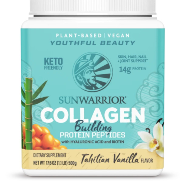 Sunwarrior Vanilla Collagen Building Protein Peptides 20 servings powder