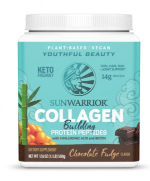 Sunwarrior Chocolate Collagen Building Protein Peptides 20 servings powder