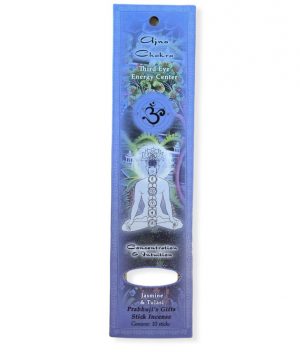 Prabhujis Gifts- Incense Sticks Third Eye Chakra Ajna - Concentration and Intuition- 10 sticks