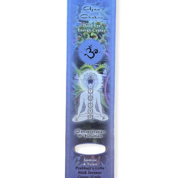 Prabhujis Gifts- Incense Sticks Third Eye Chakra Ajna - Concentration and Intuition- 10 sticks