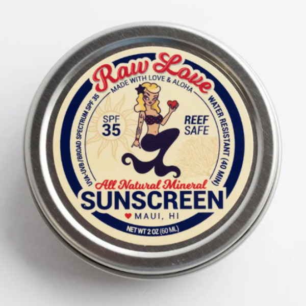 Raw Love - 2 oz Reef Safe Sunscreen All Natural Mineral