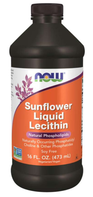 Now Sunflower Liquid Lecithin Natural Phospholipids 16oz