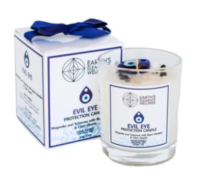 Earth's Elements- Crystal Candle Evil Eye