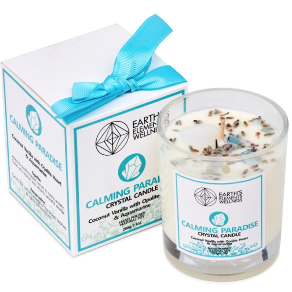 Earth's Elements- Crystal Candle-Calming Paradise